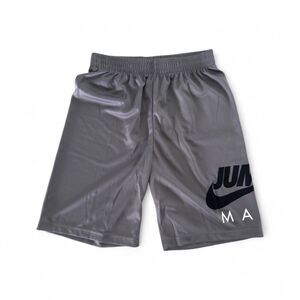 Nike Air Jordan Mesh Shorts Jumpman Wrap Basketball Gunsmoke Gray Boys Large